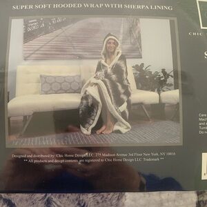 Chic Brown Hooded Wrap with Sherpa Lining